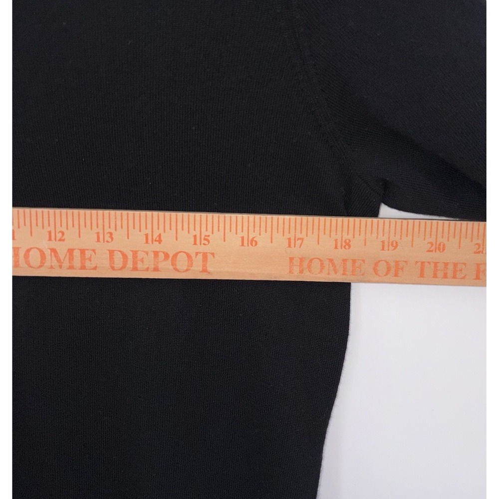 Banana Republic Large Petite Merino Wool Sweater Short Sleeve Black Back Zipper - Picture 3 of 7
